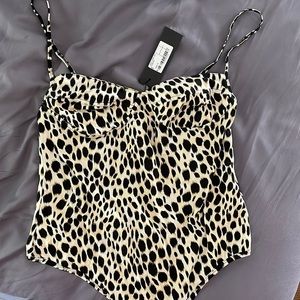 cheetah print bodysuit, size M